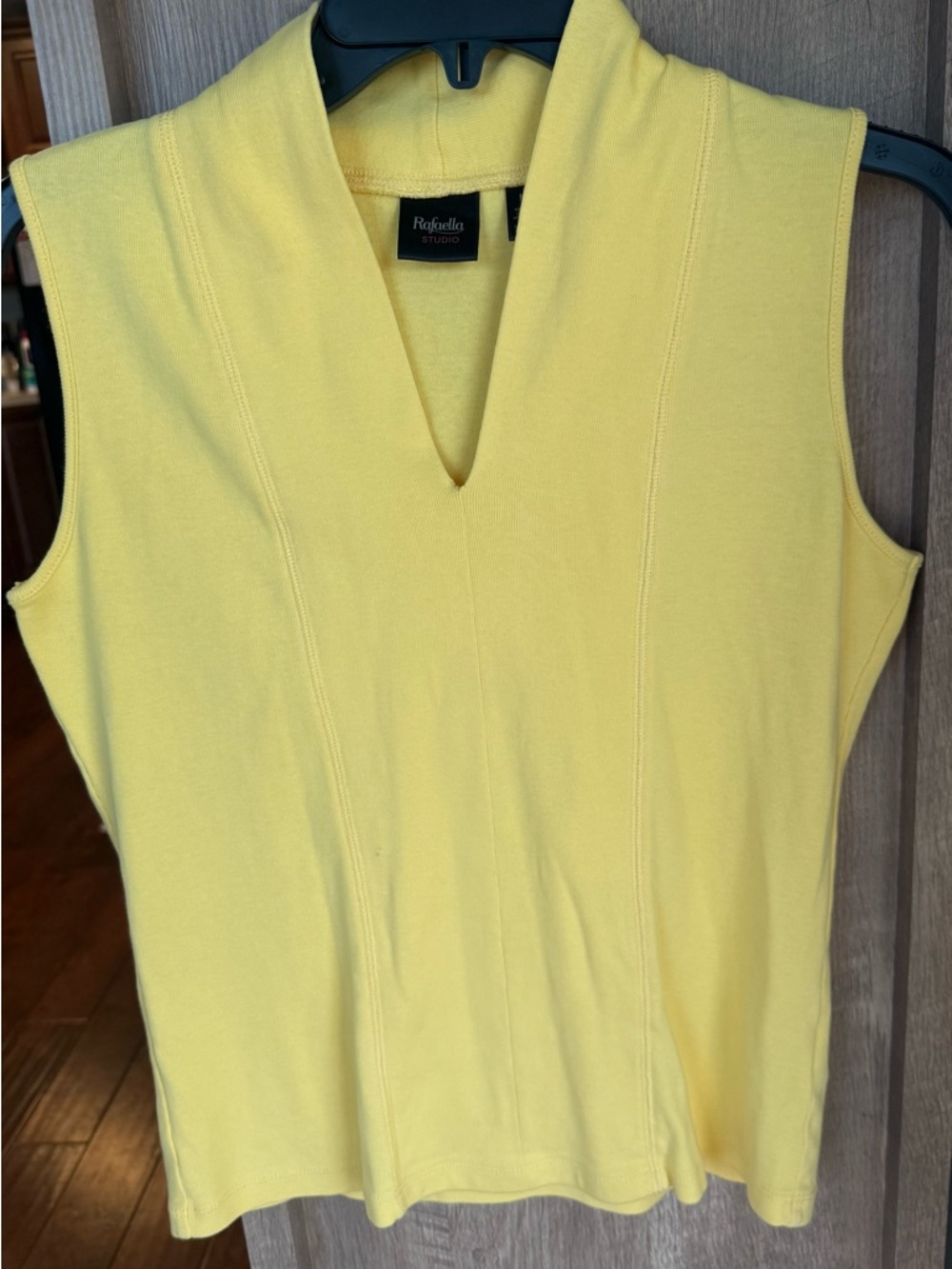 Rafaella Yellow Sleeveless V-Neck Top